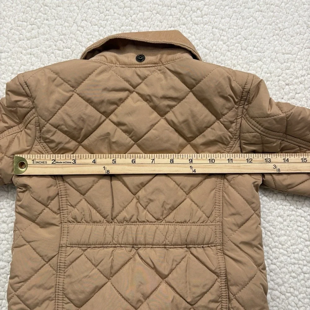 Baby Gap Quilted Corduroy Trim Barn Jacket Toddler Size 4T Tan Camel Girl Chore‎